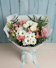 Букет цветов из:  Розы, Лизиантусы и Хризантемы #REPLACE_PRED# Истобном