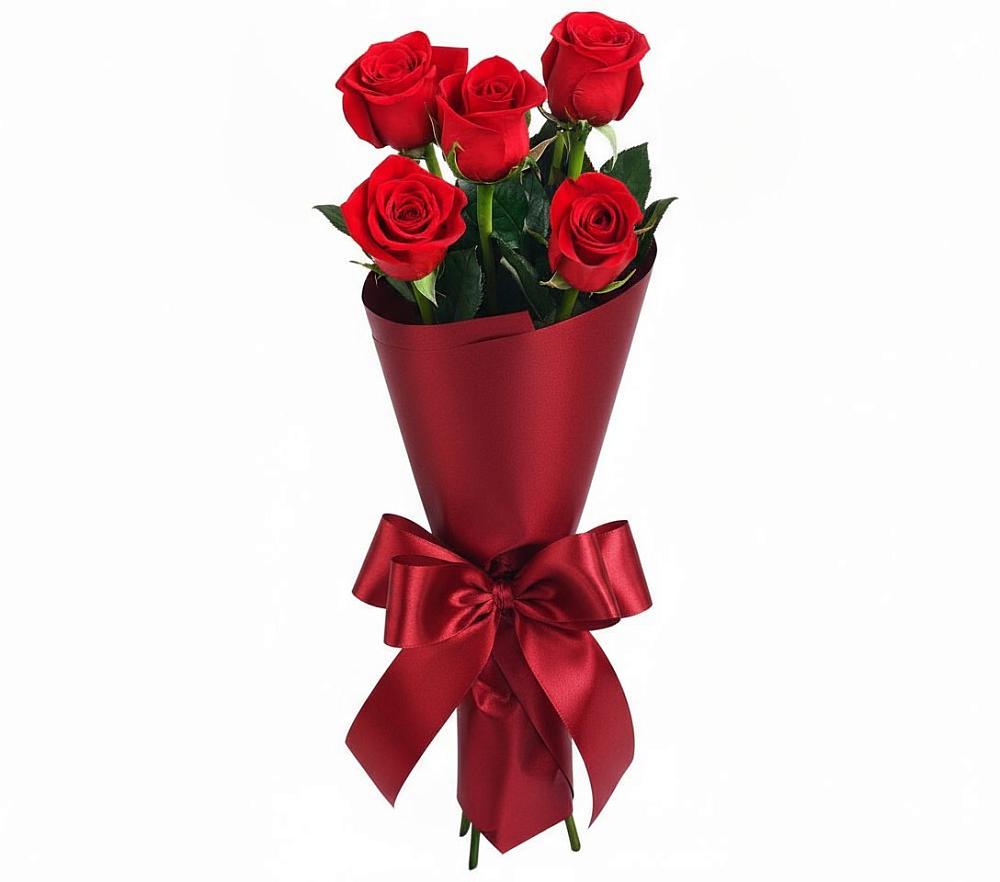 Букет 5 Красных роз Эдлесс Лав в Истобном