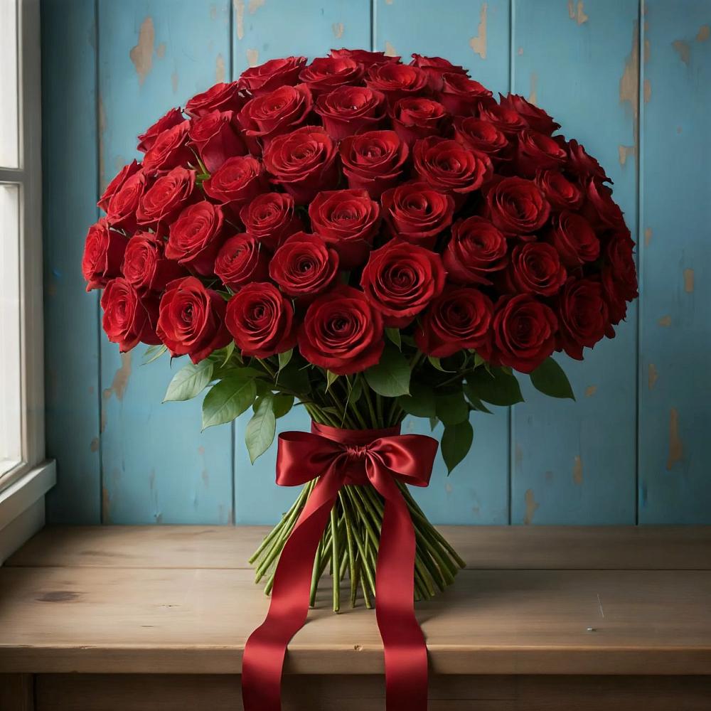 Букет Красные розы Блэк Меджик в Истобном