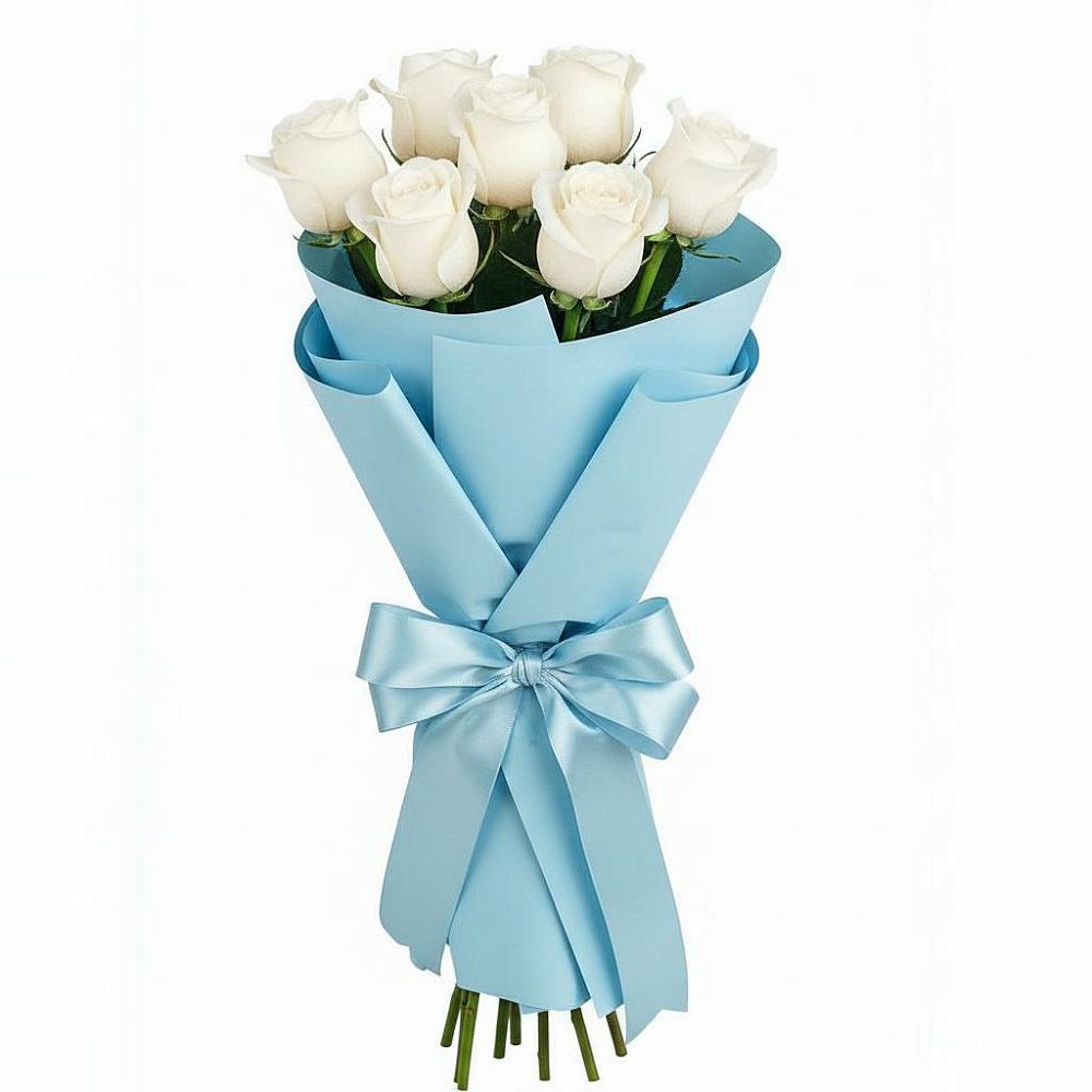 Букет 7 белых роз Проуд в Истобном