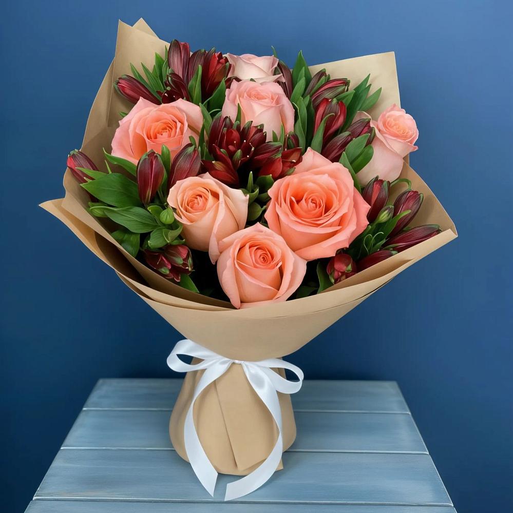 Букет цветов из: Розы и Альстромерии в Истобном