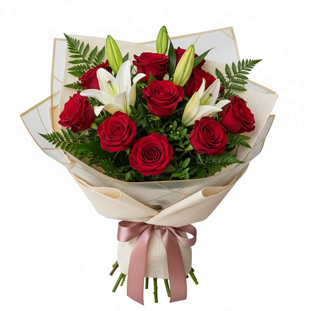 Букет цветов из: Лилии и Розы в Истобном