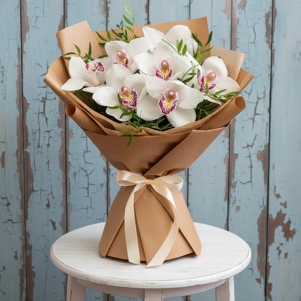 Букет цветов из: Орхидеи и Розы в Истобном