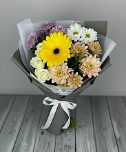 Букет цветов из:  Розы, Герберы и Хризантемы #REPLACE_PRED# Истобном